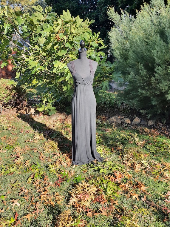 slim fit dress slacks One Shoulder Pleated Bardot Lace Maxi Dress - Mint Green main image 0