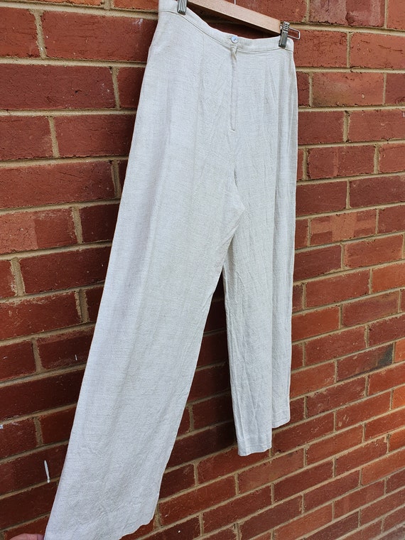 Vintage Linen Wide Leg Pants || 70s - 80s High Wa… - image 5