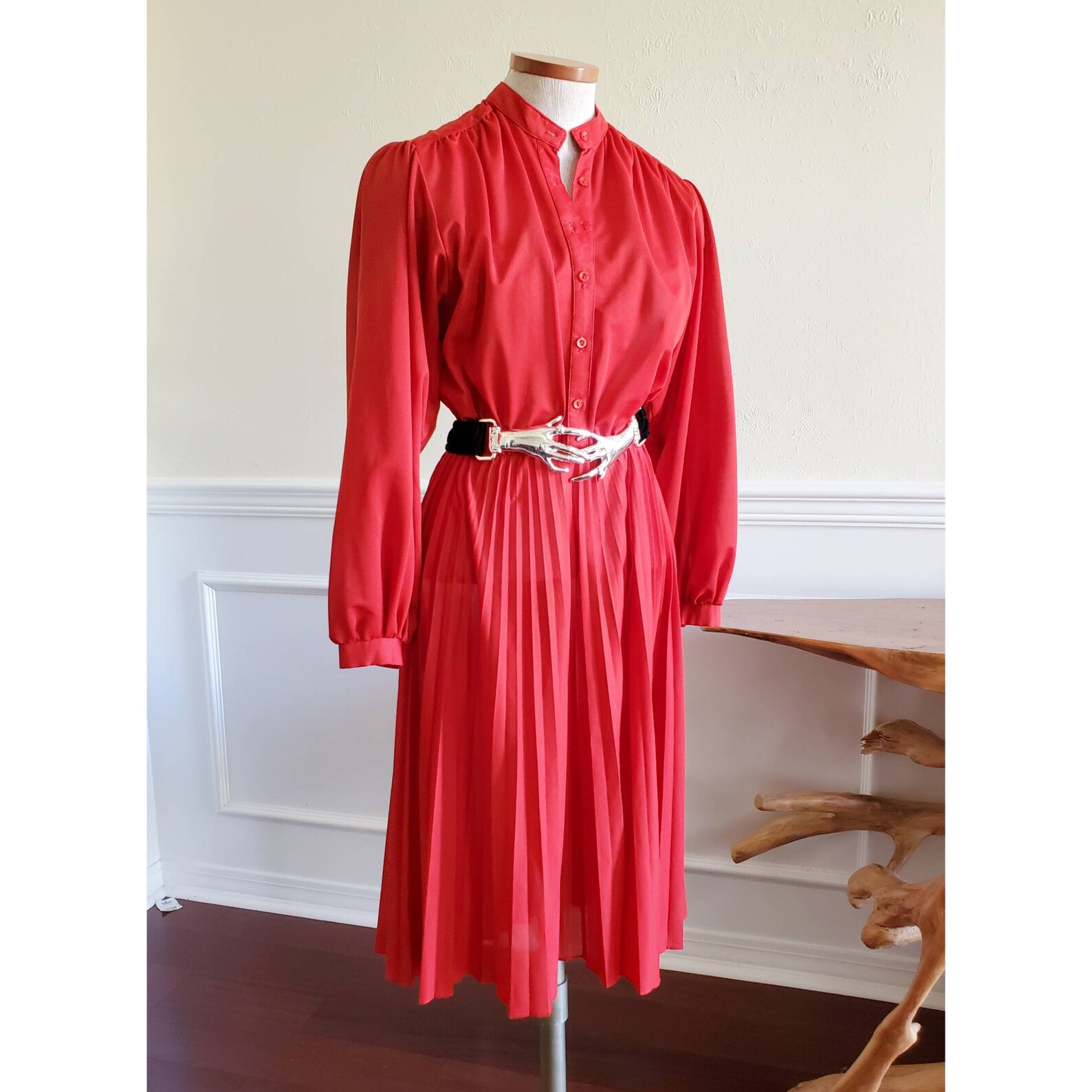 Vintage 1970s Orange Bishop Sleeve Pleated Dress Size S/M | Etsy