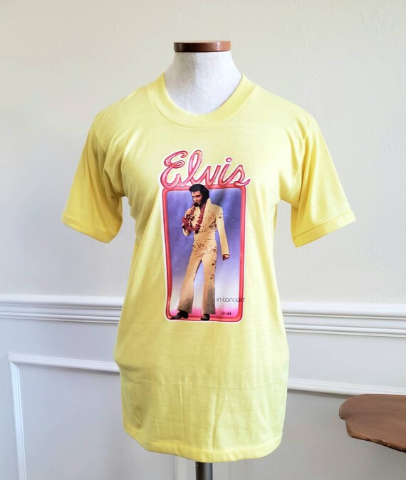 Vintage 1970s Elvis Presley in Concert Yellow T-Sh