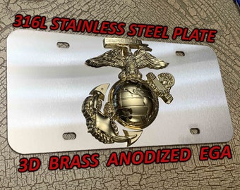 MARINE CORPS COIN 1.25/" LICENSE PLATE CAMP LEJEUNE GENUINE U.S