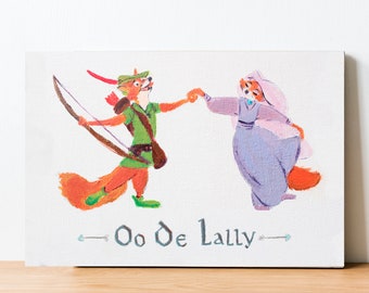 Robin Hood and Maid Marian Oo de lally wrapped canvas print from original painting