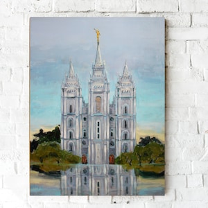 Salt Lake Temple printed on wrapped canvas from original painting