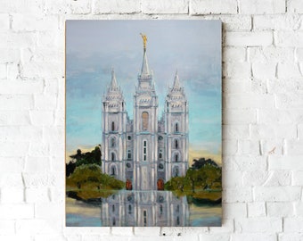 Salt Lake Temple printed on wrapped canvas from original painting