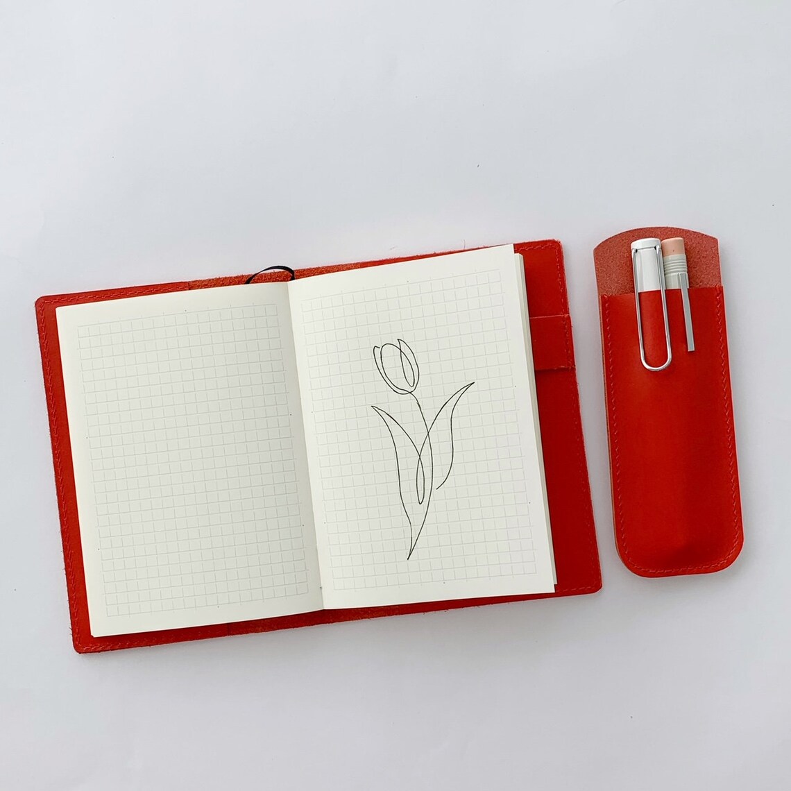 Hobonichi A6 Cover Leather Red Cover for Hobonichi Planner Etsy UK