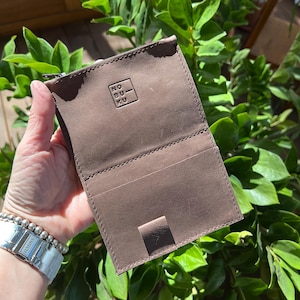 Handmade Brown Leather Passport Traveler&#39;s Notebook Insert: Zipper Pocket & Card Slots