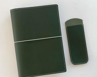 B6 cover green color for Stalogy,  B6 notebook cover leather hobonichi,  b6 planner cover green color leather,  Cover for Stalogy B6.