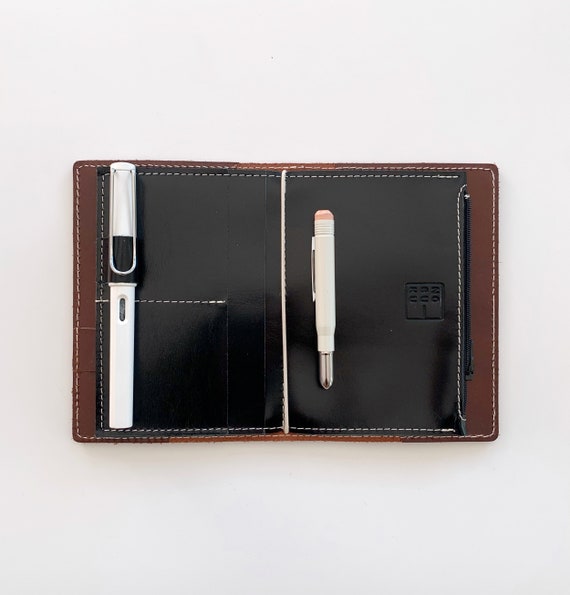 Travelers Notebook Insert, Field Notes Black Leather Wallet Insert