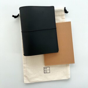 Insertion de portefeuille en cuir noir B6 - Porte-cartes avec poche à fermeture éclair - Accessoire pour ordinateur portable de voyage - Portefeuille en cuir pour TN B6