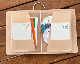 Handgefertigt Leder Passport Geldbörse Insert: Travelers Notebook TN Organizer