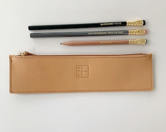 Leather pencil case, leather case for mechanical pencils, leather case for ballpoint pen and mechanical pencil, leather pencil case,