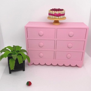 Miniature Scallop Dresser | 1:6 Scale Furniture | Storage for MGA&#39;s Miniverse