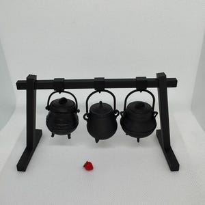 Miniature Cauldron Rack | 1:6 Scale Modular Display Stand | Potions Prop for MGA&#39;s Miniverse