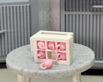 Miniature Ornament Set of 6 with Box | 1:6 Scale Dollhouse Accessories | 3D Printed Holiday Decor | Miniverse Decor