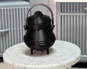 Miniature Cauldron | 1:6 Scale Wizard Accessory | 3D Printed Black Cauldron | Perfect for MGA's Miniverse