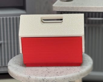 Miniature Cooler | 1:6 Scale Dollhouse Accessory | 3D Printed Beverage Cooler | Miniverse Outdoor Decor