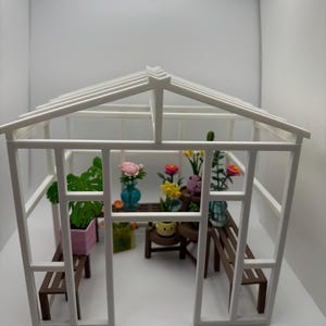 Miniature Greenhouse | 1:6 Scale Dollhouse Furniture | 3D Printed Display | Miniverse Plant House