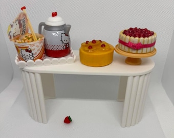 Miniature Scallop Table | 1:6 Scale Display Table | Perfect for MGA's Miniverse