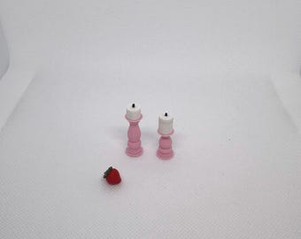Miniature Candle Holders with Candles | 1:6 Scale Candle Stands | 3D Printed Mini Decor | Miniverse Accessory