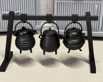 Miniature Cauldron Rack | 1:6 Scale Modular Display Stand | Potions Prop for MGA's Miniverse