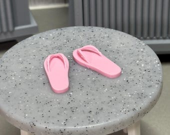 Miniature Flip Flops | 1:6 Scale Dollhouse Accessories | 3D Printed Summer Shoes | Miniverse Decor