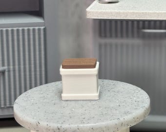 Miniature Recipe Box | 1:6 Scale Dollhouse Accessory | 3D Printed Kitchen Storage | Miniverse Decor