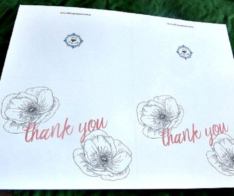 Hand Drawn Floral Thank You Cards - Etsy