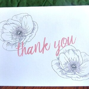 Hand Drawn Floral Thank You Cards