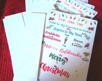 Multi Language Merry Christmas Card in 7 Languages
