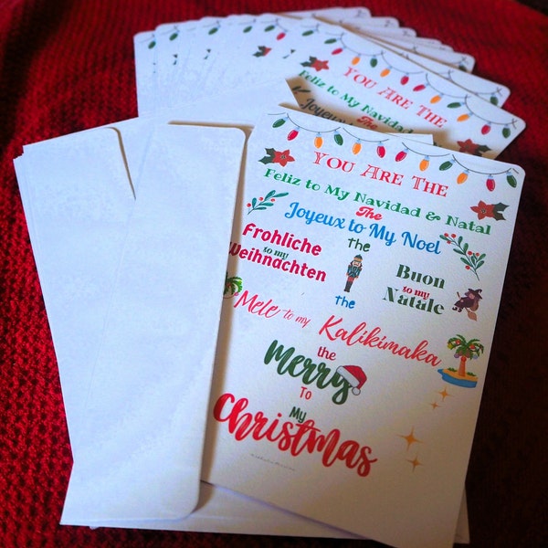 Multi Language Merry Christmas Card in 7 Languages