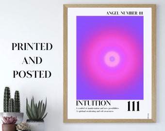 Spiritual Aura Angel Number Energy Print - Retro Wall Art - Gallery Wall Decor - Mid Century Modern design