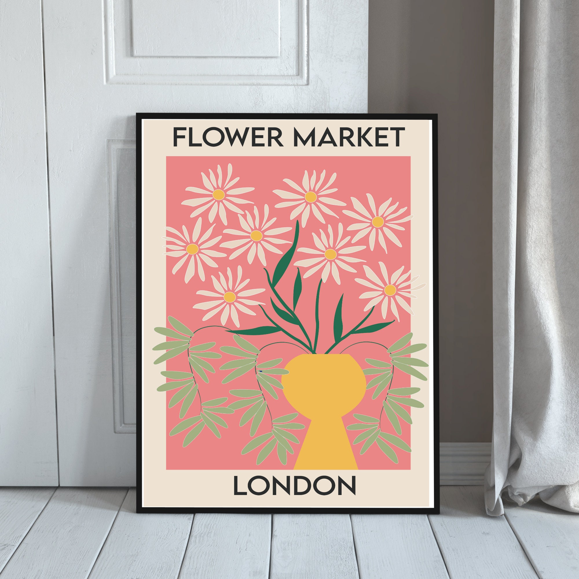 FLOWER MARKET Print LONDON Flower Market Poster Flower Wall Etsy