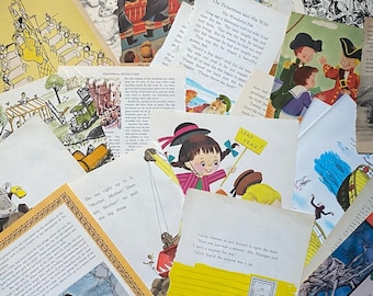 Vintage Children's Book Pages: Ephemera Pack for Junk Journals