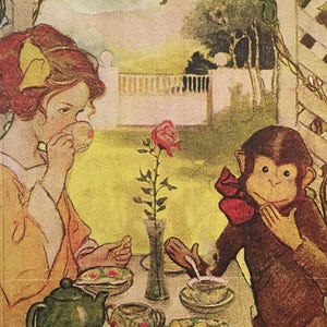 Cartão de Anotação da Ilustradora Feminina: Jessie Willcox Smith, "A Bela e a Fera" 1911
