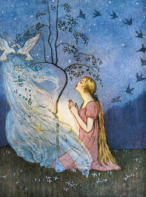 ヴィンテージ シンデレラ ノートカード：グリム童話のイラスト - Etsy 日本