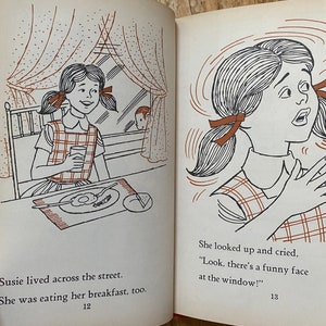 Funny Face at the Window, Sara Asheron, pictures by Anthony Tallarico, Wonder Books Easy Reader, hardcover, 1970, vintage childrens book image 5
