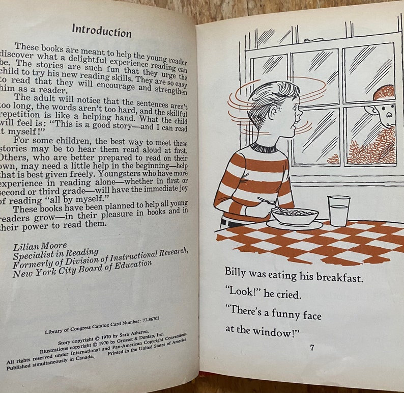 Funny Face at the Window, Sara Asheron, pictures by Anthony Tallarico, Wonder Books Easy Reader, hardcover, 1970, vintage childrens book image 3