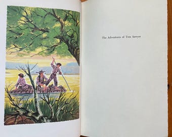 The Adventures of Tom Sawyer, Mark Twain, illustrated by Richard M. Powers, Junior Deluxe Edition, 1954, vintage children’s book