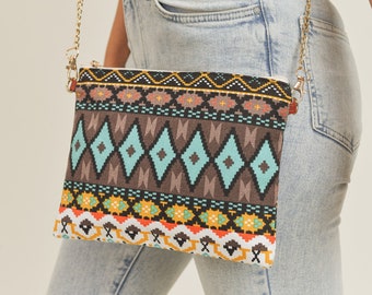 Aztec Crossbody & Wristlet bag