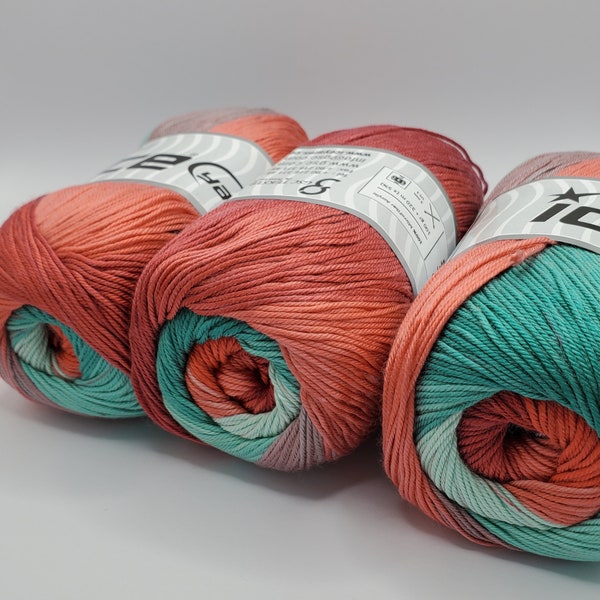 Ice Yarns Gelato #75812 100% Microfiber Acrylic Fingering Yarn, Gradient Color Shifting Yarn in shades of Green and Red holiday color yarn