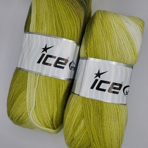 Ice Yarns Magic Light #22030 Gradient Color Changing Yarn in Green and White