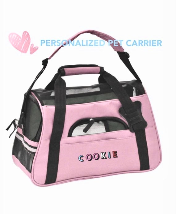 Personalized Pet Bag Custom Pet Travel Carrier Embroidered Etsy