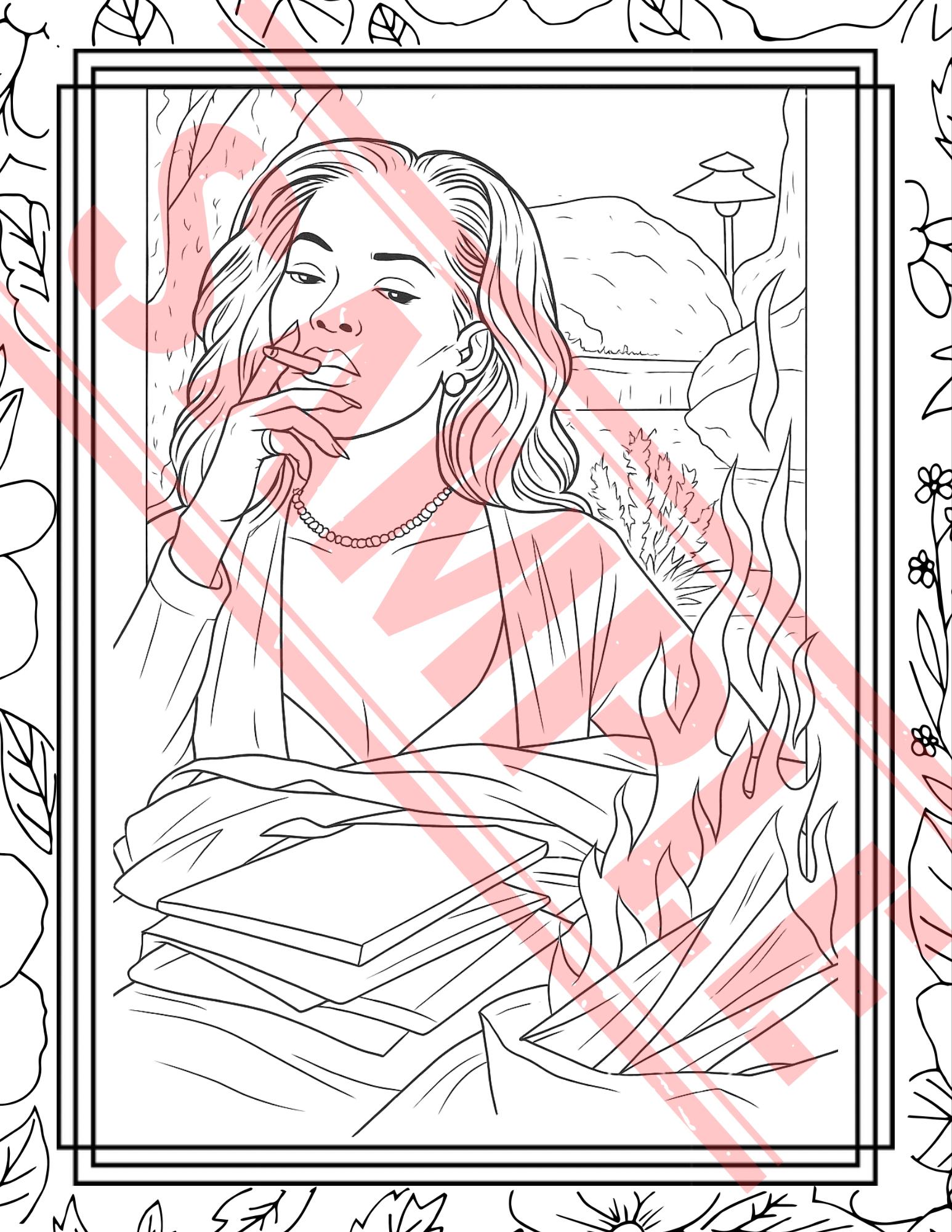 Waiting to Exhale Adult Coloring Pages, Set of 5 (PDF File) - Etsy