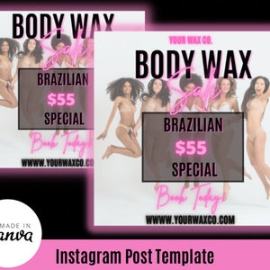 Flyer body waxing sale – Brazilian Special, canvassjabloon (digitale download)