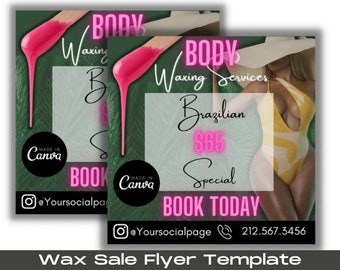 Body Waxing Sale Flyer Template (Canva Editable)