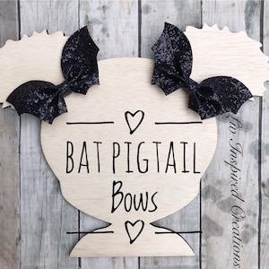 Bat hair bows, faux leather bows