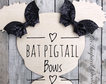 Bat hair bows, faux leather bows