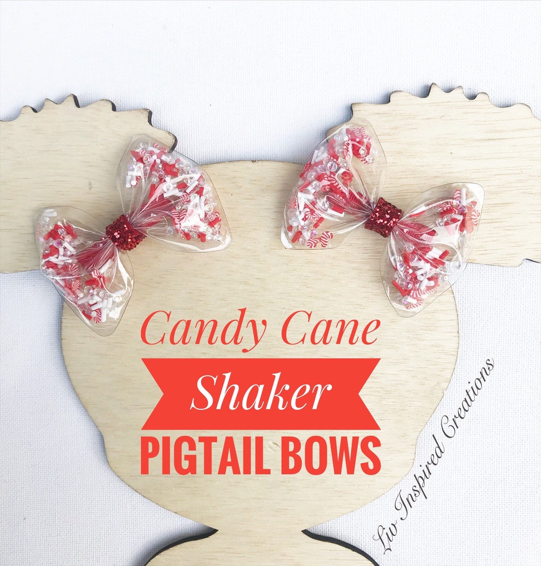Christmas Shaker Hair Bows, Candy Cane Hair Bow - Etsy