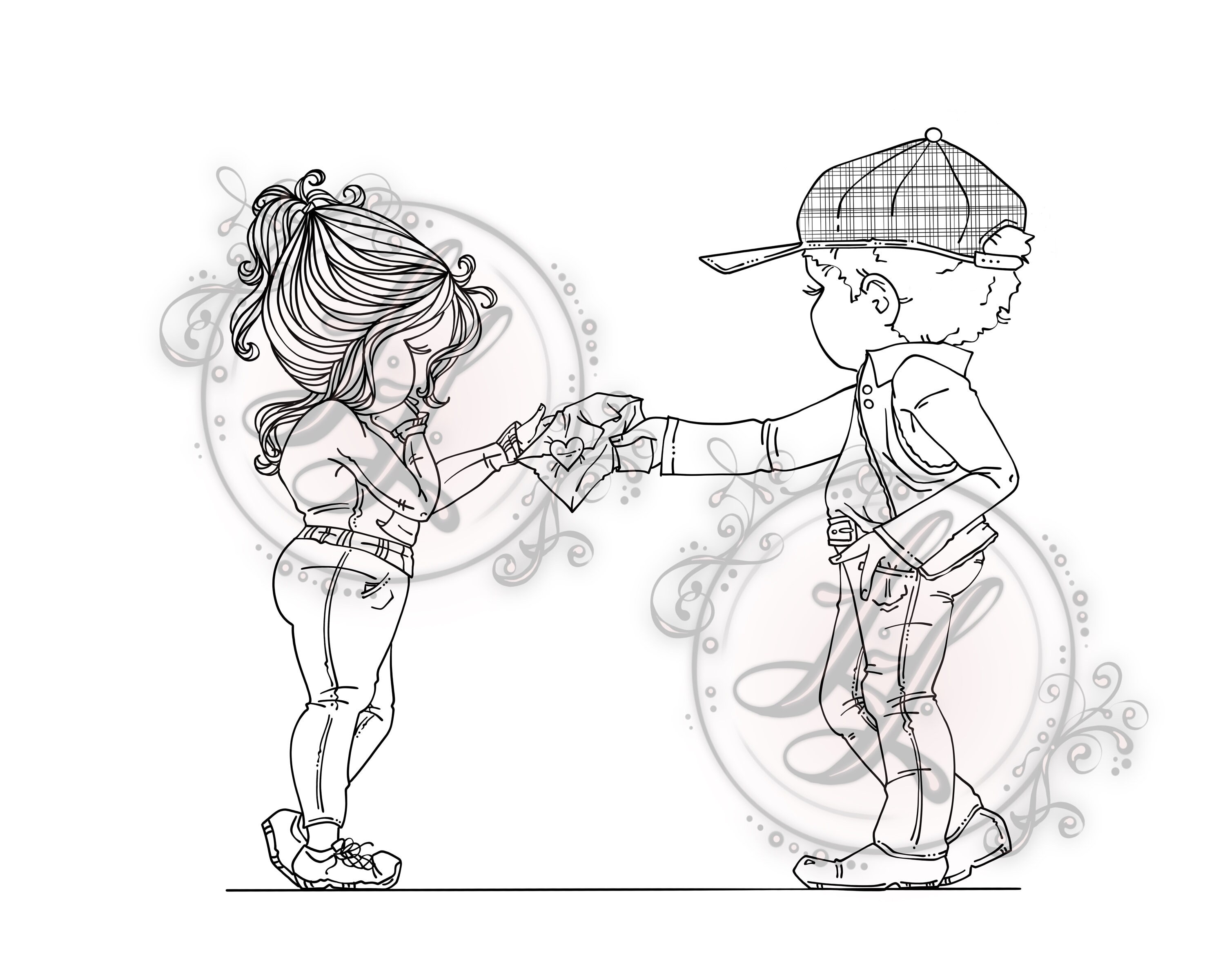 Little Love Letters Cute Chivalry Digi Stamp Instant Download Etsy