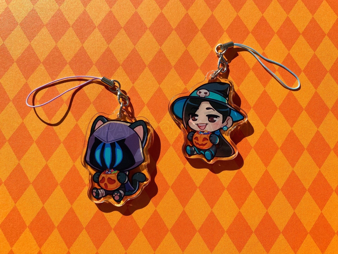 Cat Omen Witch Sage Halloween Small Acrylic Charms, Keychains Etsy
